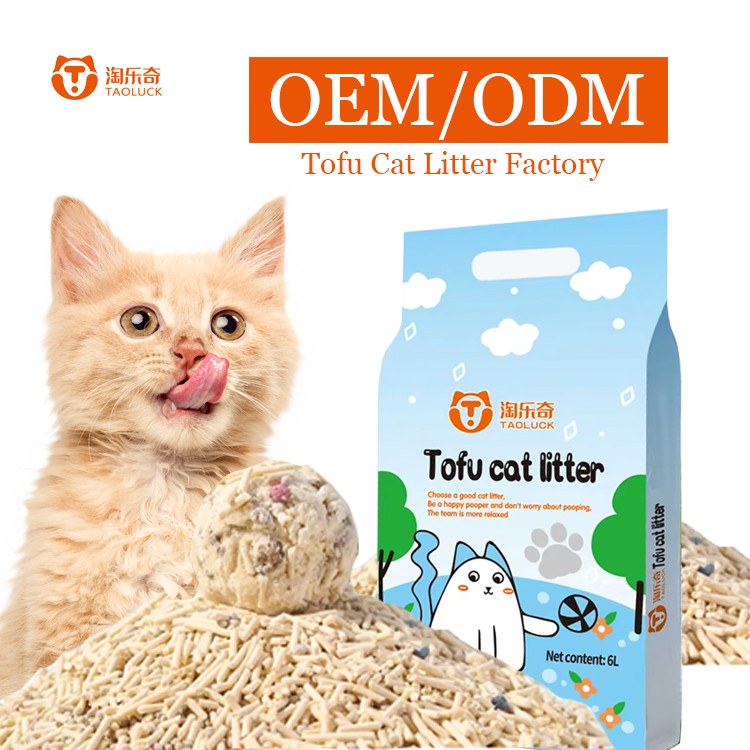 6L Customized Packaging Clumping Tofu Cat Litter Pollution Free