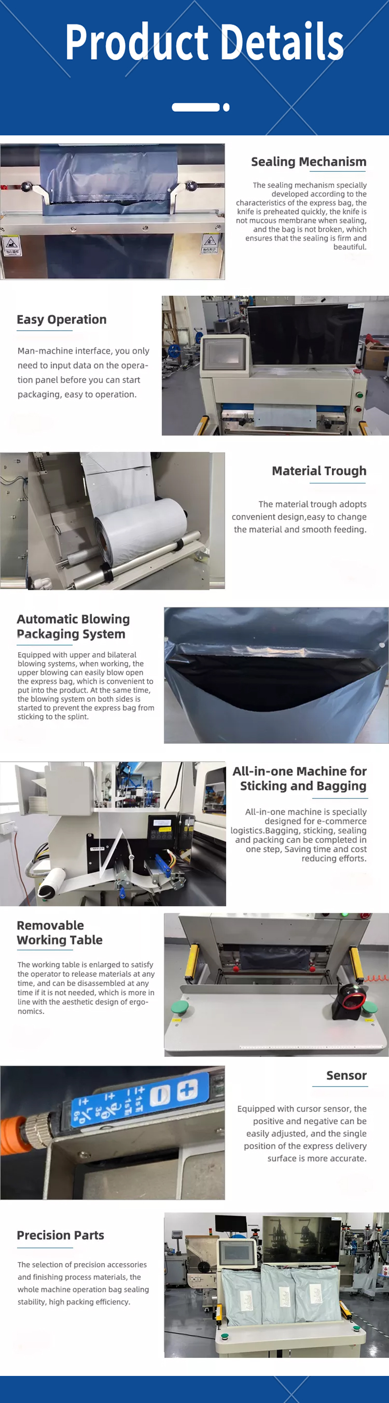 50 Hz Frequency Bubble Mailer Rollbag Autobagger Machine with and Long-term Service