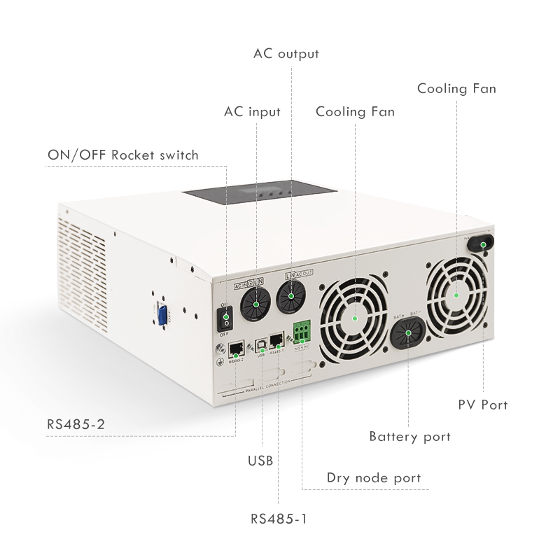 AC To AC Off Grid Solar Hybrid Inverter 48V 3500W With MPPT Controller