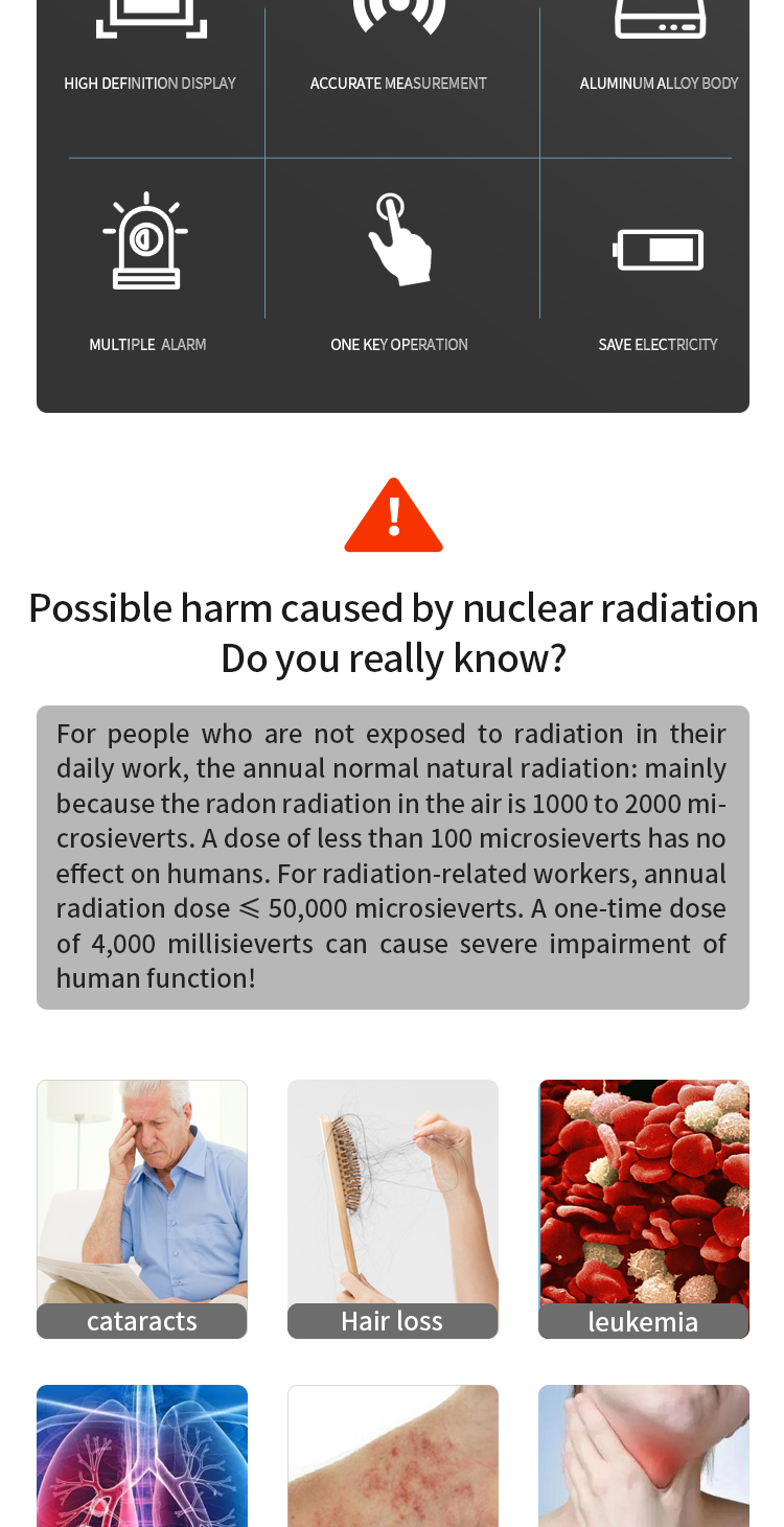 Customized Support Portable Geiger Counter for Accurate Nuclear Radiation Detection