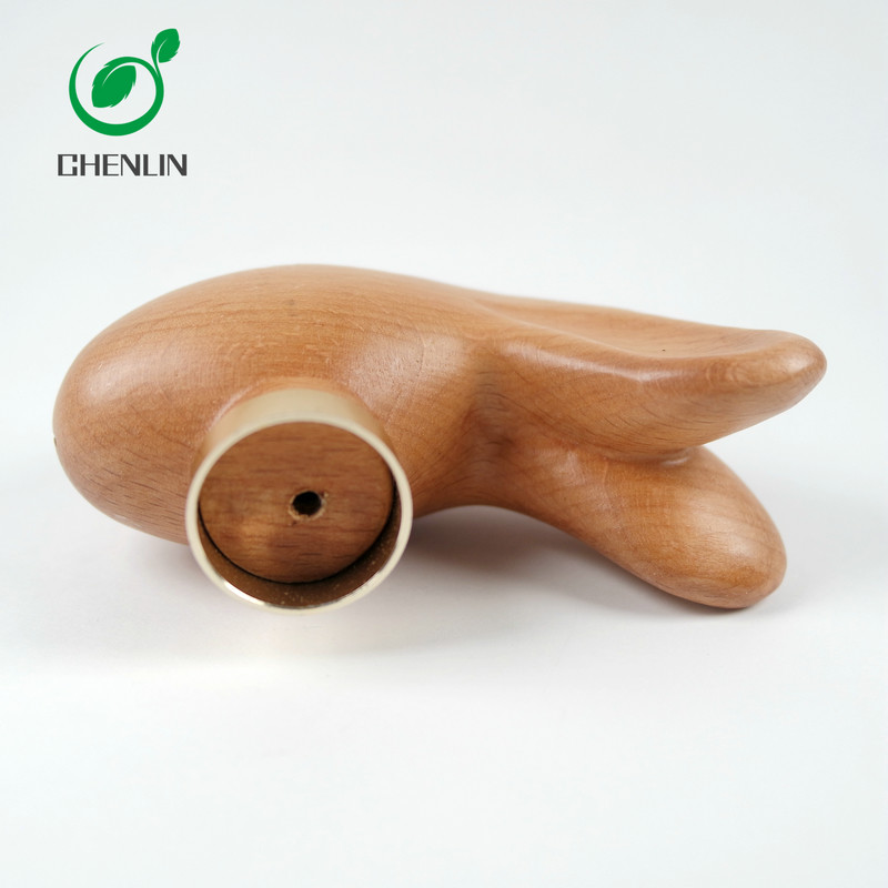 Walnut log solid animal carving bent umbrella handle head black walnut solid wood umbrella