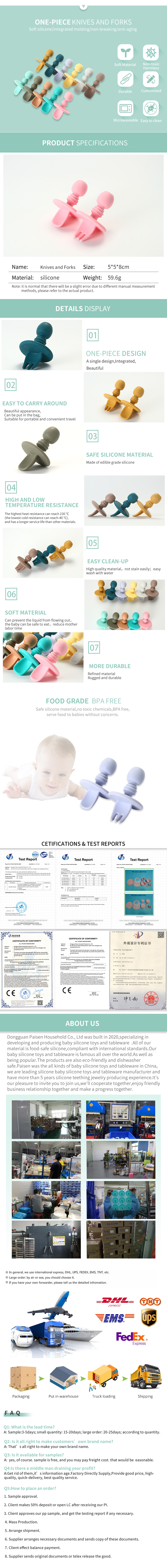 Mini Food Grade Silicone Forks And Spoons BPA Free Non Toxic For Baby Toddler