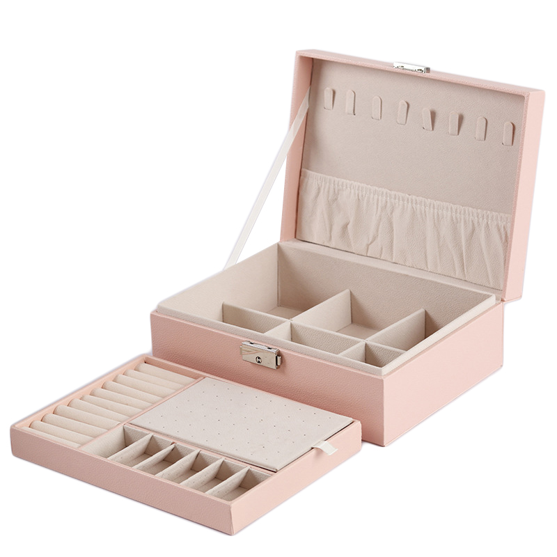 Custom Size Accepted PU Leather Jewelry Box Organizer for Travel and Packaging