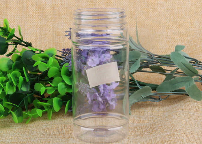 Transparent Food Grade Nuts Clear Pet Jars 60mm Plastic Bottle White Screw Cap