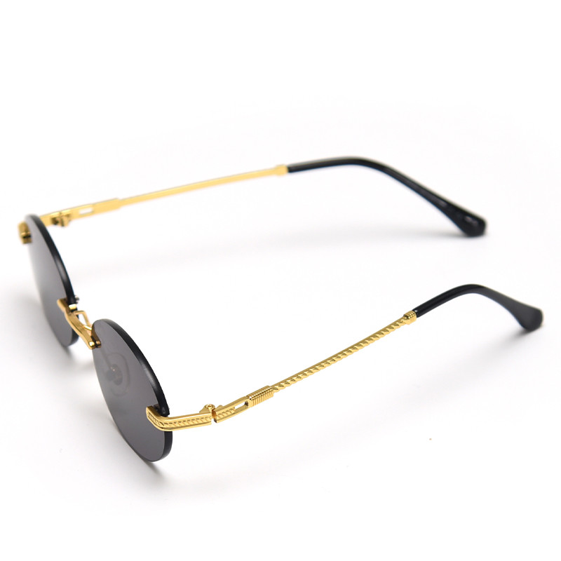 UV400 Vintage Oval Sunglasses Small Metal Frame Candy Color