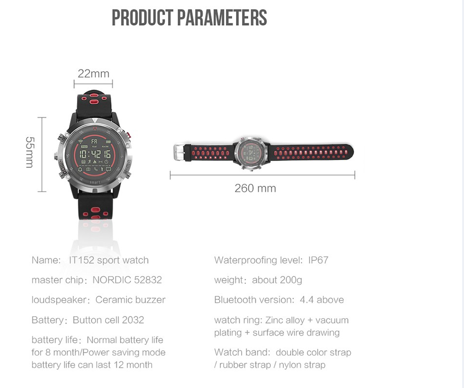 Creative Round Shape Smartwatch 12pin 1.54 "240*240 Screen Motor Startup
