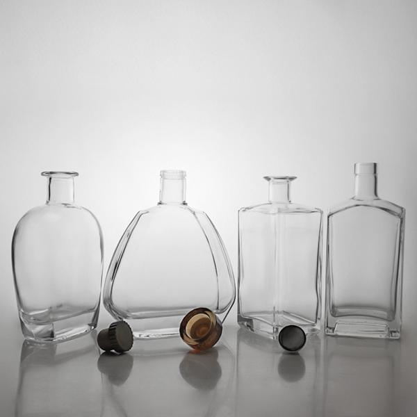 Customized Shape Acceptable Glass Liquor Bottle for Brandy Tequila Customized