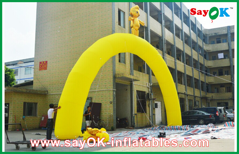 Inflatable Rainbow Arch Customized Yellow Fire - Proof Finish Line Inflatable Arch For Sports Games