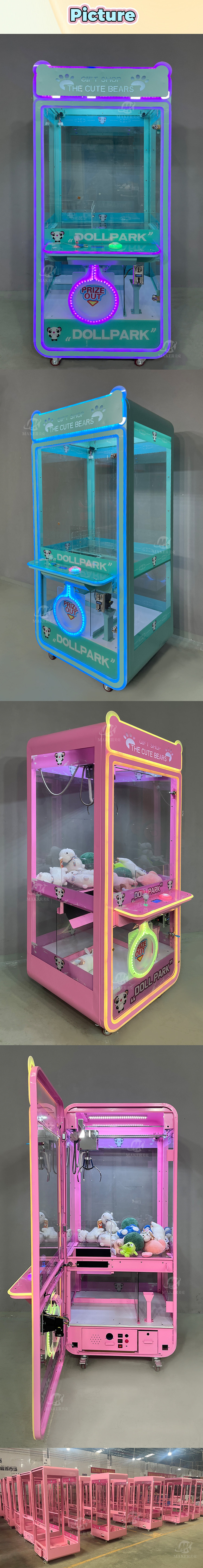 Cheap Plastic Claw Machine Shopping Mall Mini Plush Claw Machine For Kids Prize Claw Machine