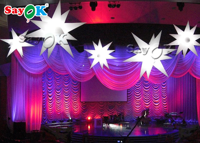 Cute 190t Oxford Cloth Hanging LED Inflatable Star For Outdoor Event