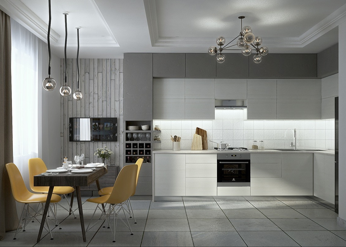 Wood kitchen cabinets set from Guangdong supplier modern cuisine complete design with quartz stone top and drawers