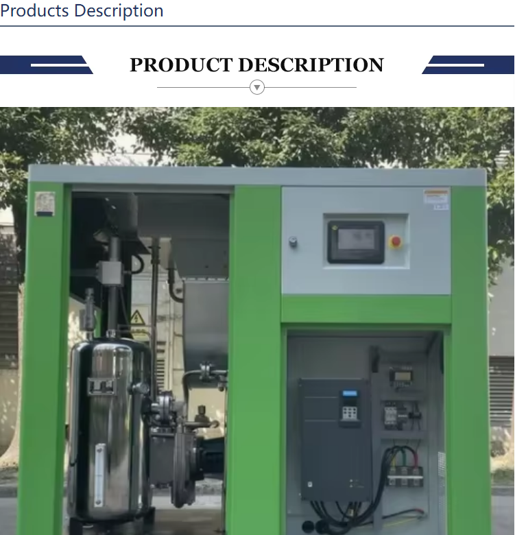 37KW Oil-free Lubrication Variable Frequency Medium Pressure Screw Air Compressor Energy-saving 30~50%