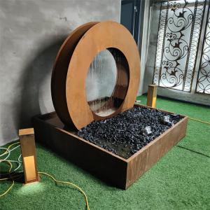  ISO9001 Square Outdoor Water Fountain Sculpture 4.9ft With LED Manufactures