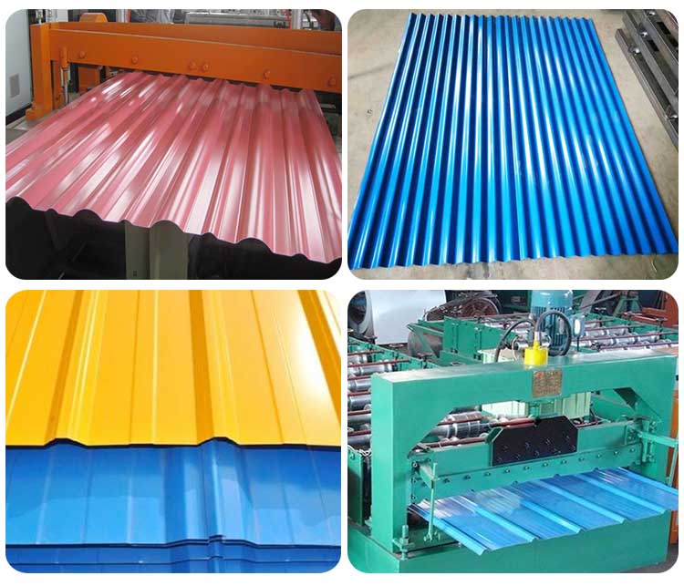 Mid Hard Color Coated Metal Sheet Z30 Corrugated Metal Roofing Sheets Customized