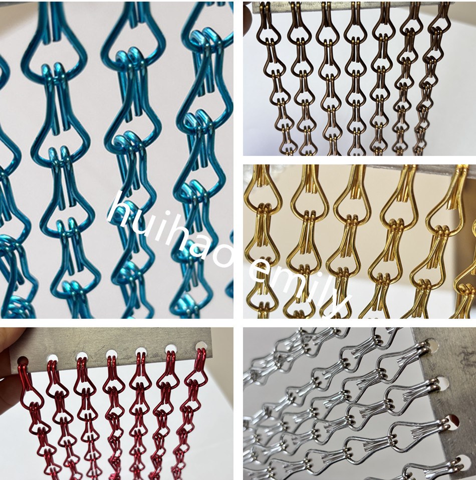 Fireproof Hanging Diy Lamp Shade Metal Mesh Drapery With Anodized Treatment