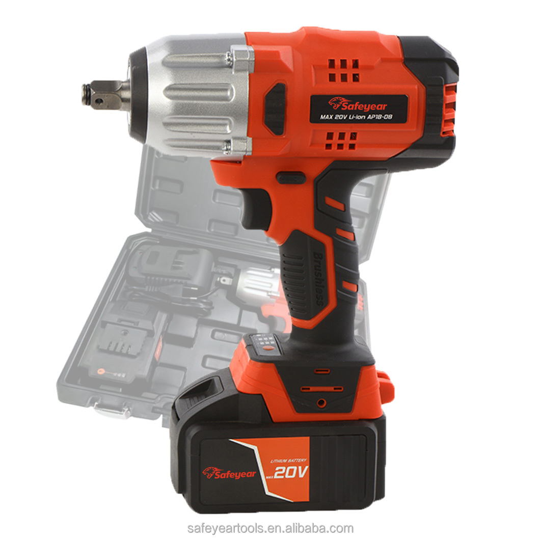 3000RPM 600Nm Electric Wrench Tool 20V 1/2" Cordless Electric Impact Wrench
