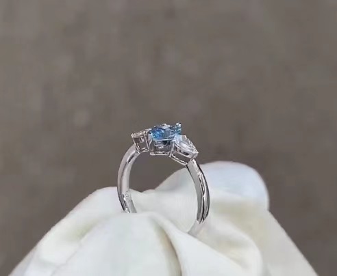 Synthetic Blue Lab Diamond Jewelry Marquise Cut Engagement Ring