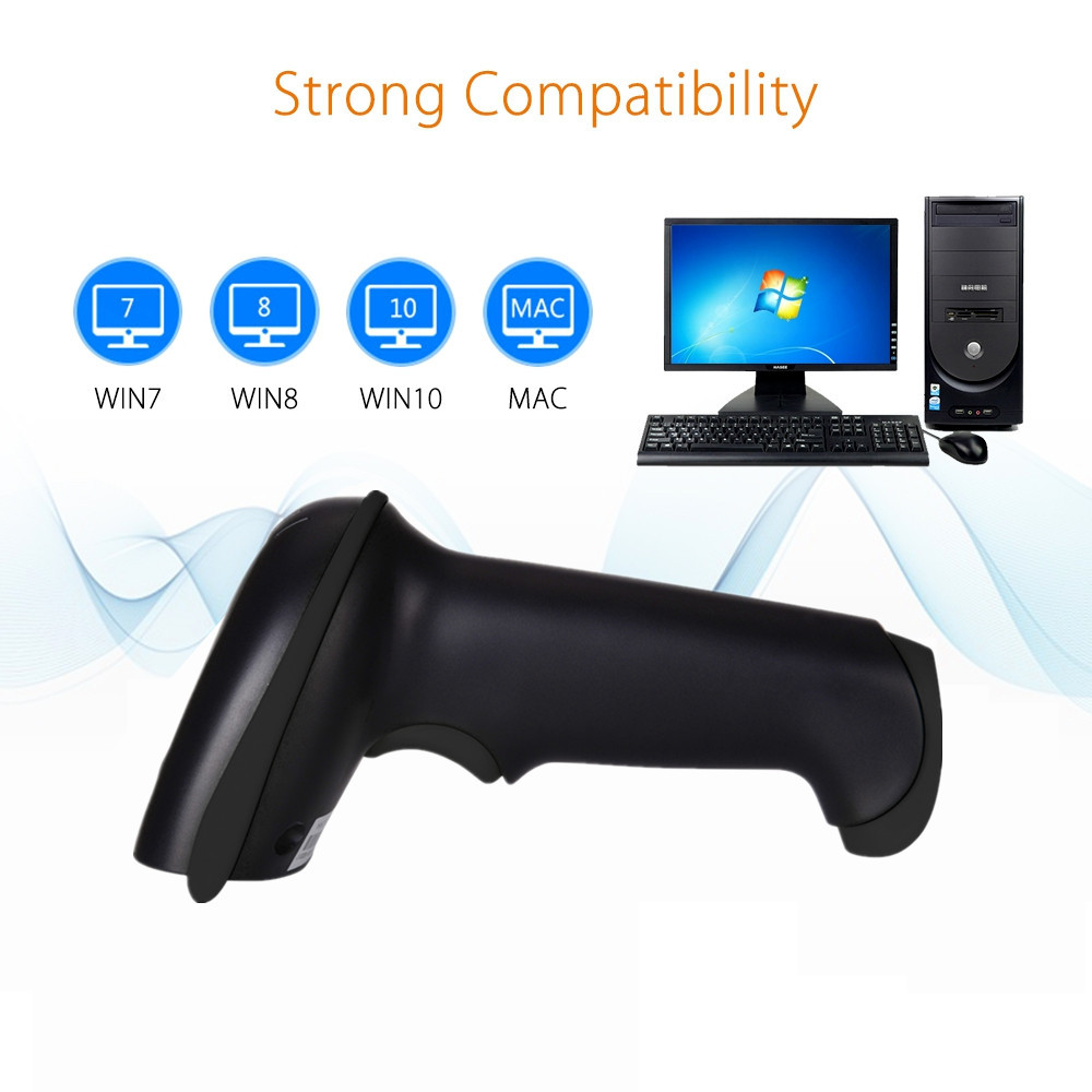 1D Laser Barcode Reader Handheld Wired Barcode Scanner With Stand YHD-5700G