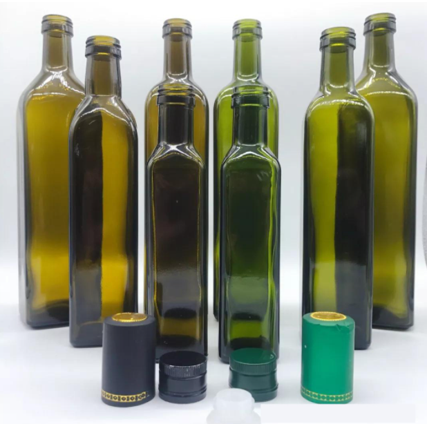 Hot Stamping Custom Size Accepted Empty Round Glass Bottle for Cooking Oil and Vinegar
