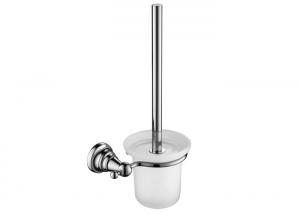 China Wall Mounted Toilet Brush Holder Brass Base Bathroom Items Easy Installation on sale