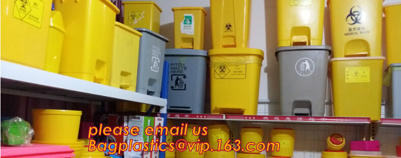 Medical Disposal Bin Sharp /Safe SharpS Containers biohazard needle disposal sharp container, Plastic Wheeled Trash Can