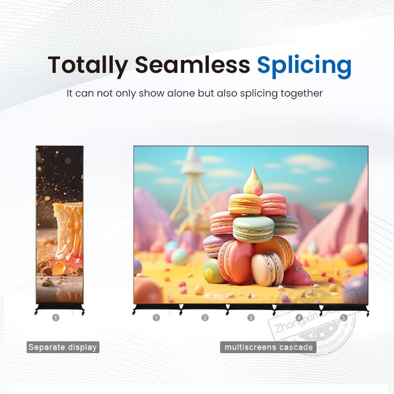 New Poster Led Display P1.25 COB Indoor Ultra Thin Commercial Floor Stand LCD display