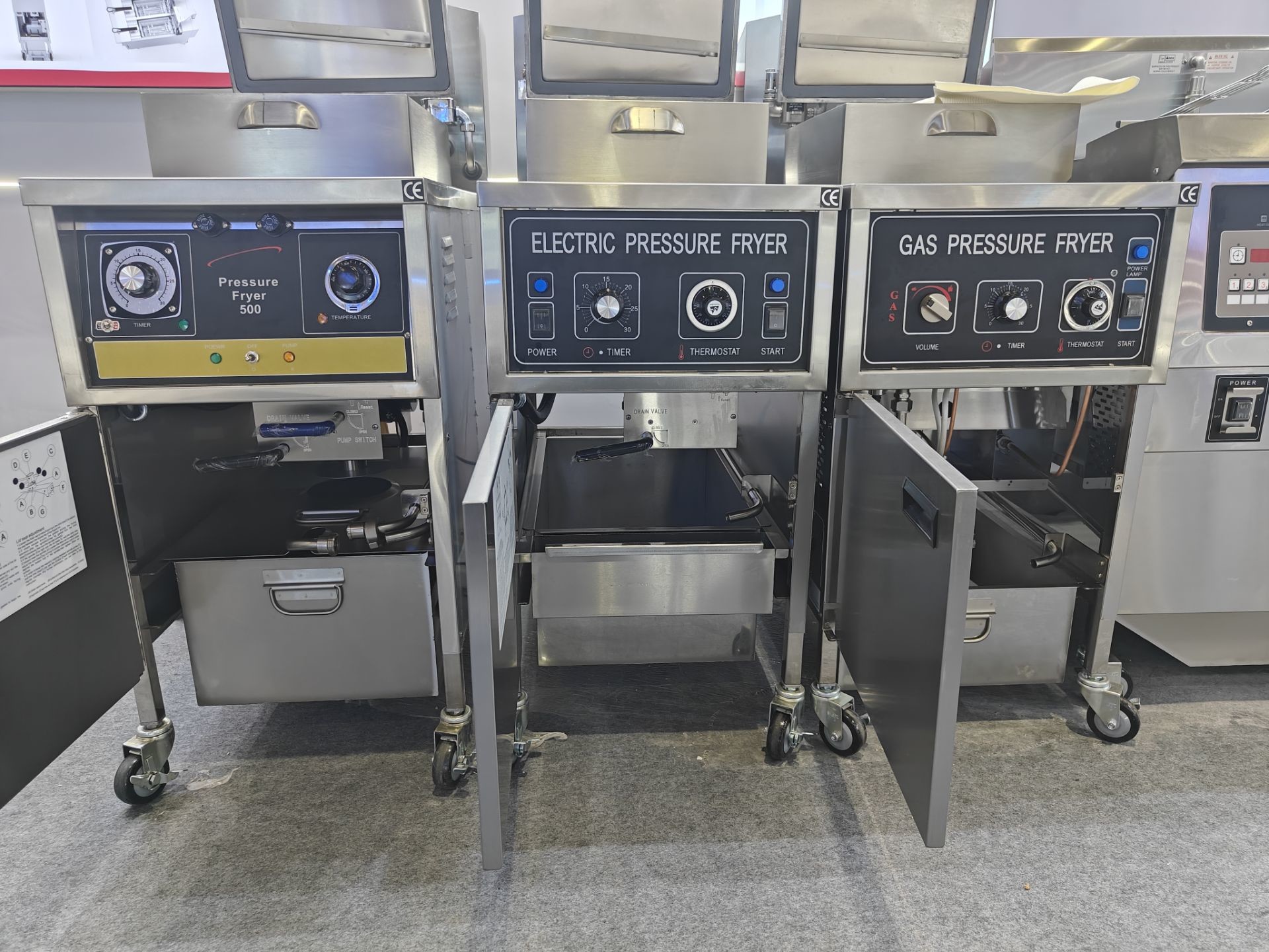 Electric 4HD Commercial Mechanical Panel Chicken Pressure Fryer With Auto Filtration