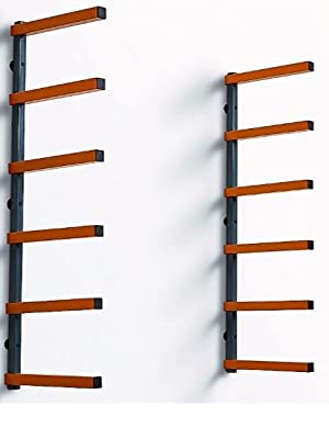 6-Level Wall Mount Lumber Storage Metal Rack Perfect for Everyday and Organizing Wood