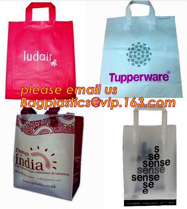 Custom logo HDPE / LDPE patch handle die cut plastic shopping bag for carrying bread,Die Cut Handle Shopping Bag bagease
