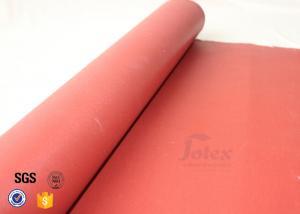 China Red Silicone Coated Silica Fabric 800℃ 0.7mm Fiberglass Insulation Materials on sale