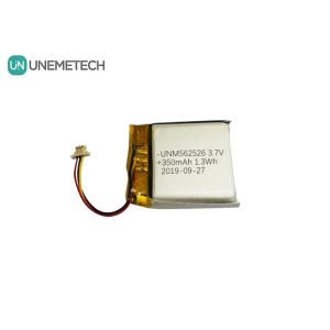 4.2V 350mAh Custom Lithium Ion Polymer Batteries 562526 1.0C Discharge For
