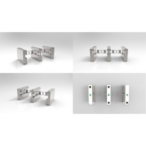 Pedestrian Access Control Turnstile Gate , Turnstile Security Systems 4 Pairs IR