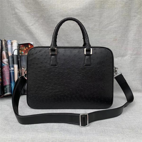 Authentic Exotic Ostrich Skin Businessmen Briefcase Large Shoulder Bag Genuine