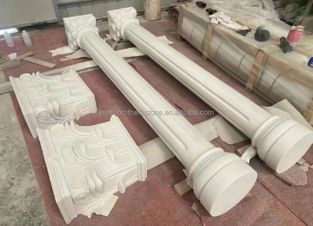 2700kg/m3 Granite Stone Hand Carved Cut-to-Size Pillar for Exterior Column Design