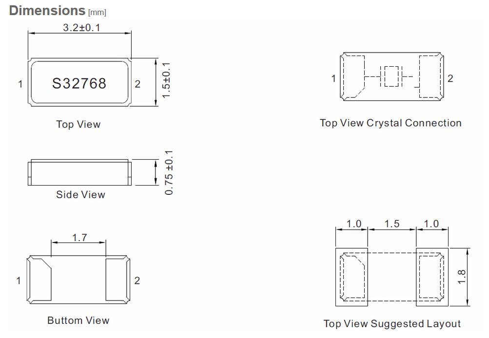 FC-135 SMD 3215 32.768KHz 12.5pF 20ppm -40~+85 crystal Resonator for time control