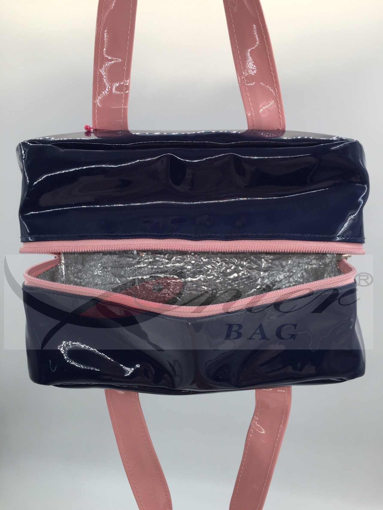 Practical Blue PVC Zipper Travel Cooler Bag To Keep Food Cold Unique Design