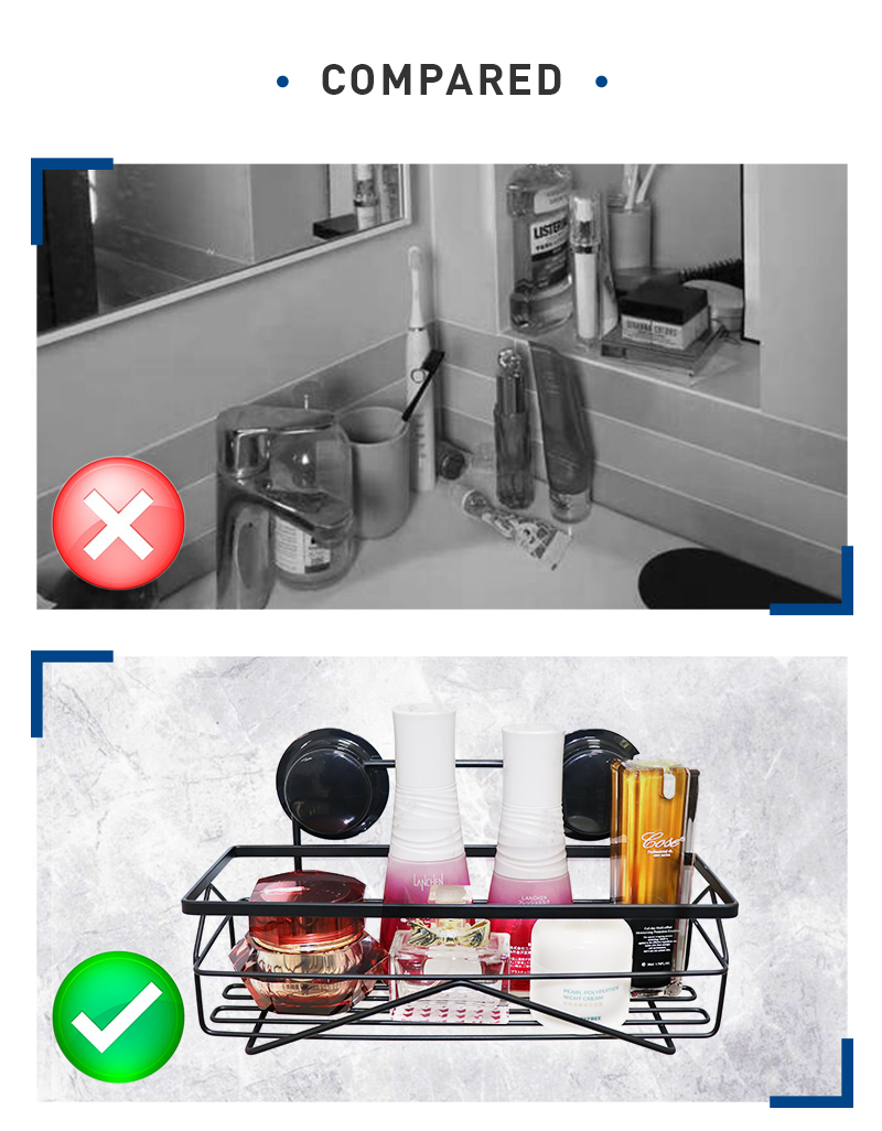 Patented Strip Strongly Mounted Bath Caddy Shelf Self Adhesive