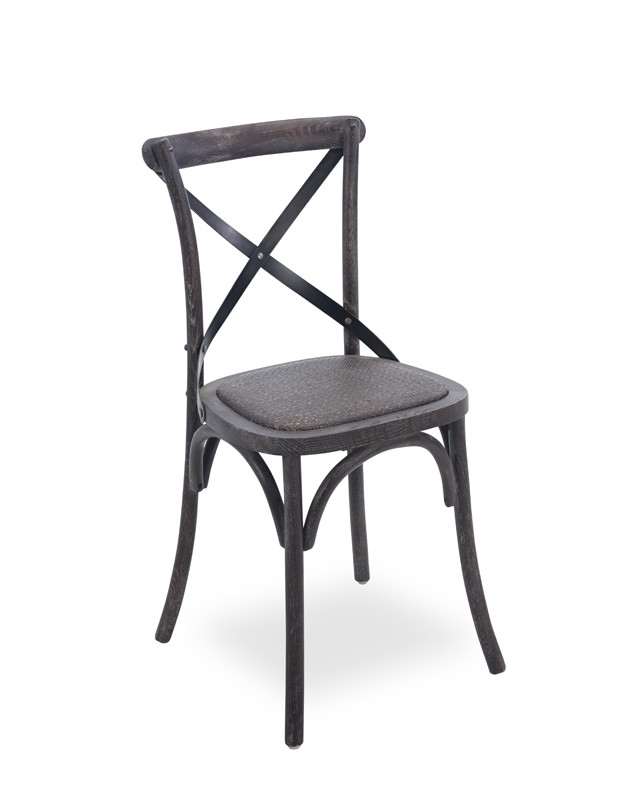 Wholesale oak wood rattan seat chairs Cross back Chair for wedding party use