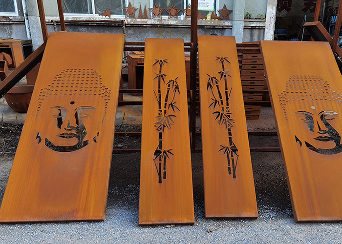Laser Cut Metal Screens Privacy Corten Steel Decorative Perforated Screen