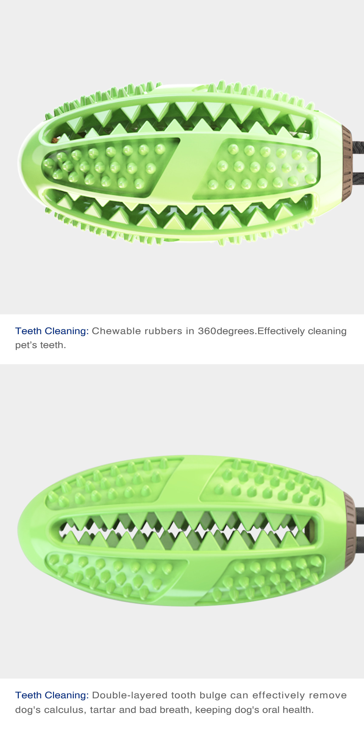 Puppy Separation Anxiety Toys TPR Teeth Cleaning Chew Toys 400mm OEM For Anxious Dogs