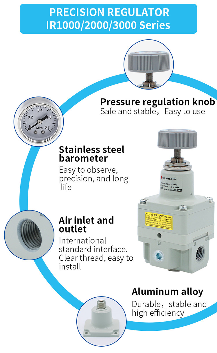 4.4 L/Min 1 4 Automatic Air Pressure Regulator NIR2000 Precision Valve