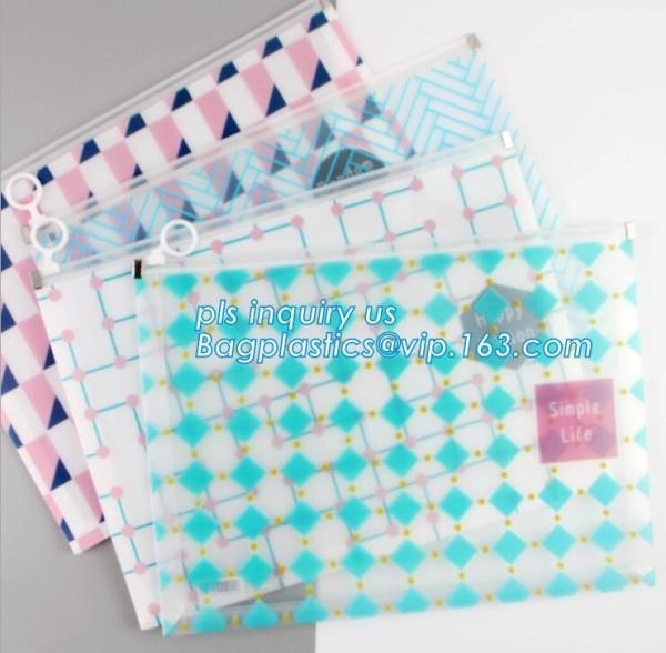 vinyl pvc zipper bag vinyl zipper slider bag for stationery, cosmetic, Flat