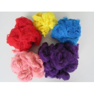  High Elasticity Dyed Recycled Polyester Staple Fiber Friction Resistance Manufactures