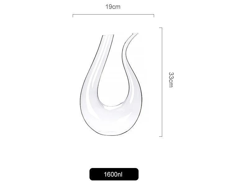 1.6 L Crystal Glass Red Wine Decanter Unique U Shape Wine Carafe Decanter