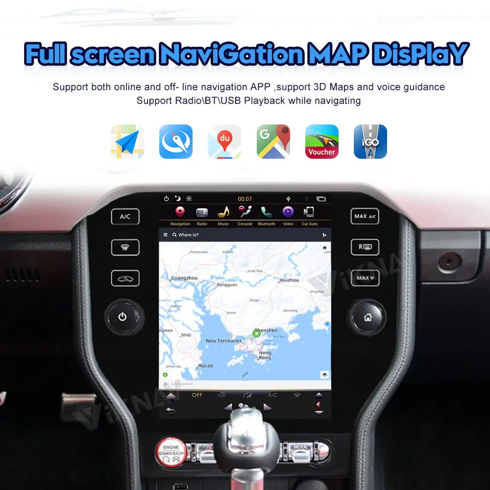 Touch Screen Car Radio For Ford Mustang 2014-2021 Video Player Head Unit Auro Stereo Android GPS Navigation Carplay