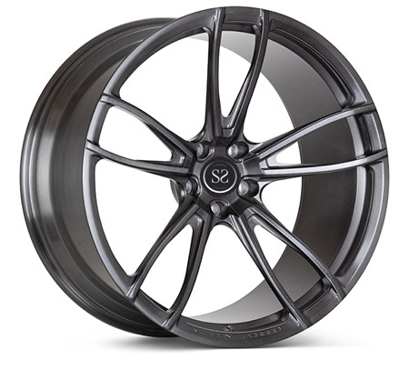 Matte Black 19inch Polish 2 Piece Forged Rims Customized For Porsche