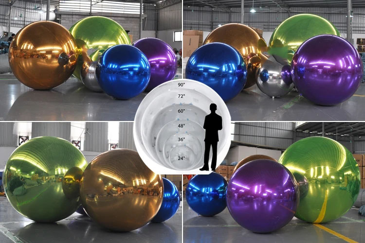 Outdoor Affordable Big Shiny Balls Inflatable Silver Smooth Shiny Ballse Balls for Event