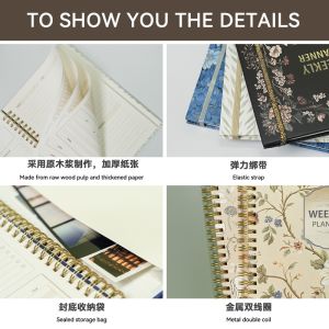 Embossed Design Technique Spiral Hardcover Notebook 5.8 X 8.3 Inches Lined