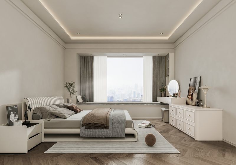 Modern Minimalist Wardrobe With Sleek White Door Panels And Bum Hardware