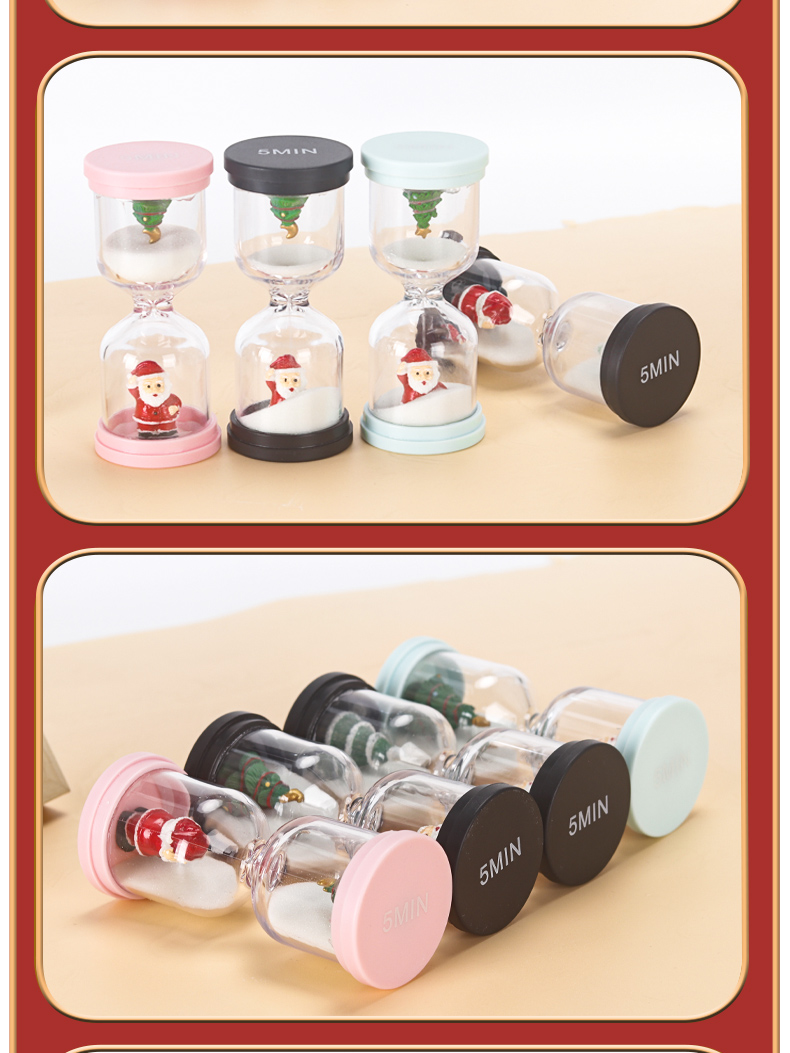Custom Christmas 5 Minute Hourglass Glass Beads Ps